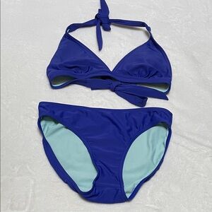 Prana Women’s Blue Halter Neck Bikini Sz Small